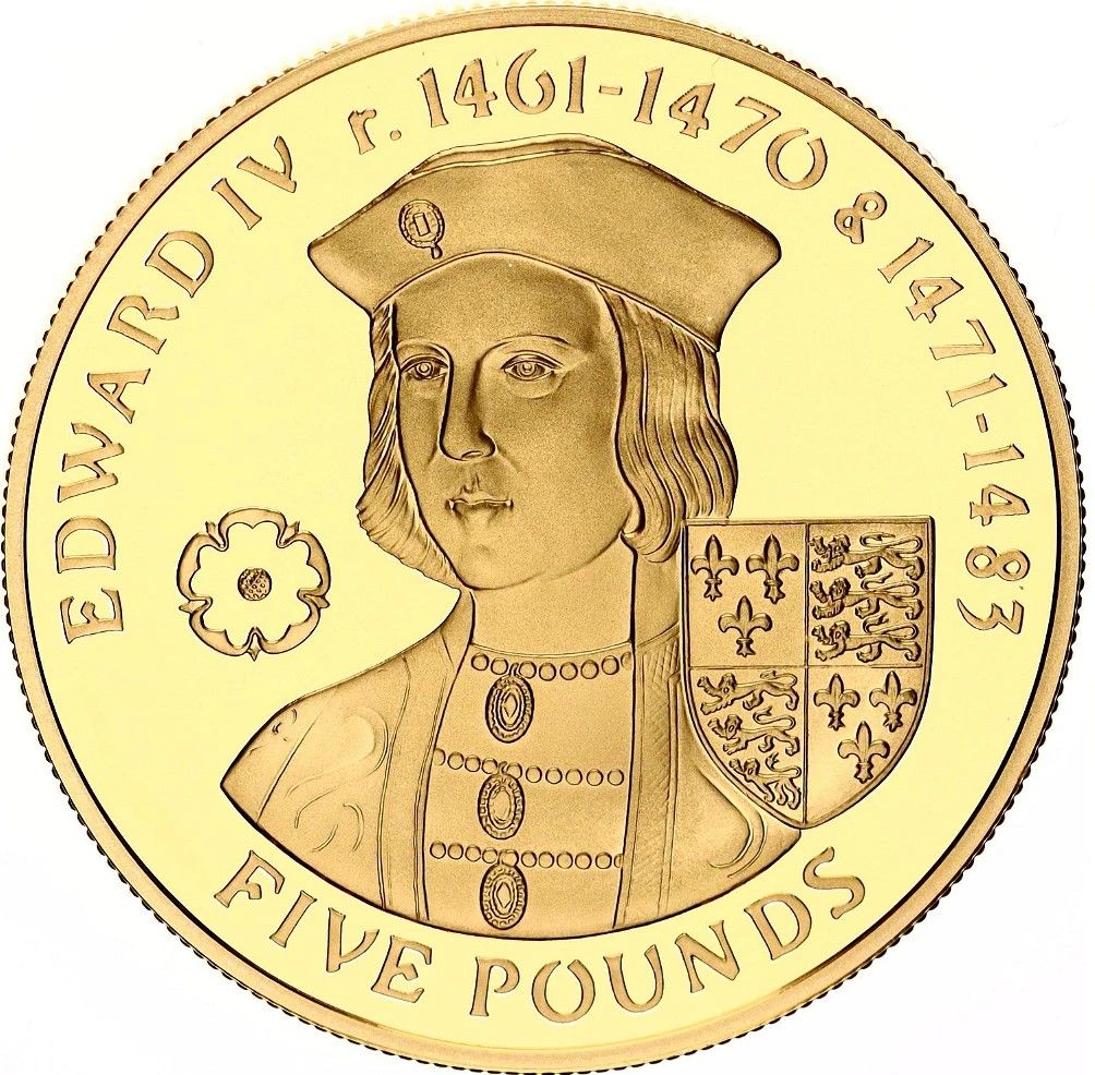 Alderney 5 Pounds - Elizabeth II Edward IV reverse