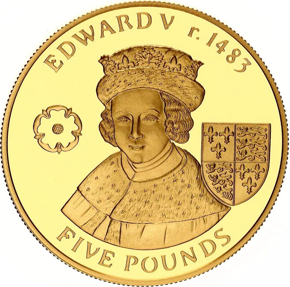 Alderney 5 Pounds - Elizabeth II Edward V reverse
