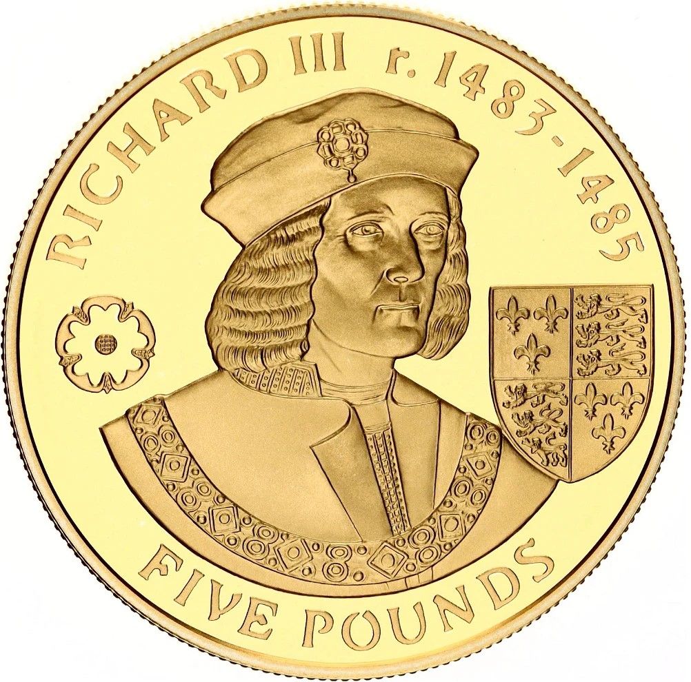Alderney 5 Pounds - Elizabeth II Richard III reverse