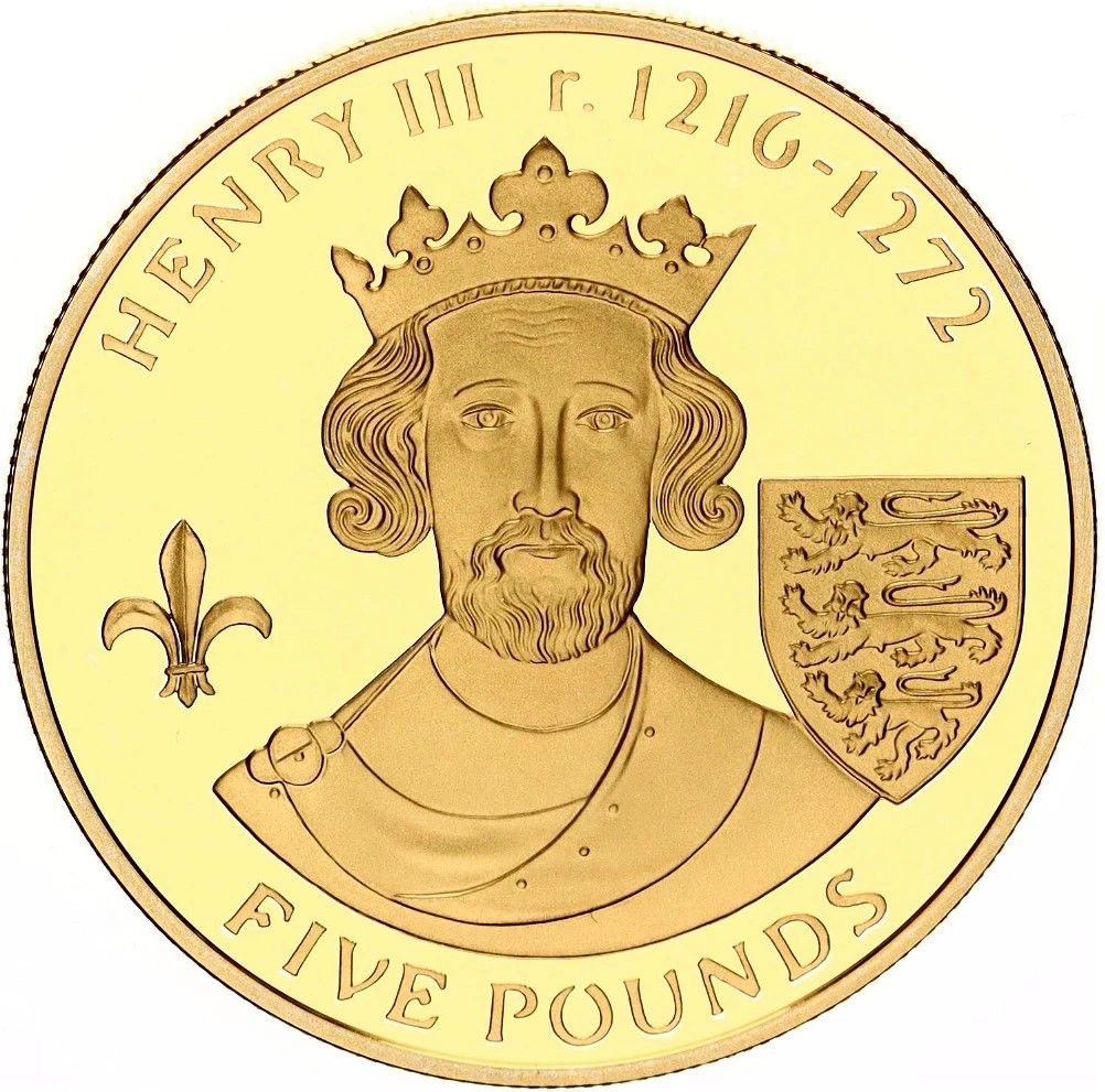 Alderney 5 Pounds - Elizabeth II Henry III reverse
