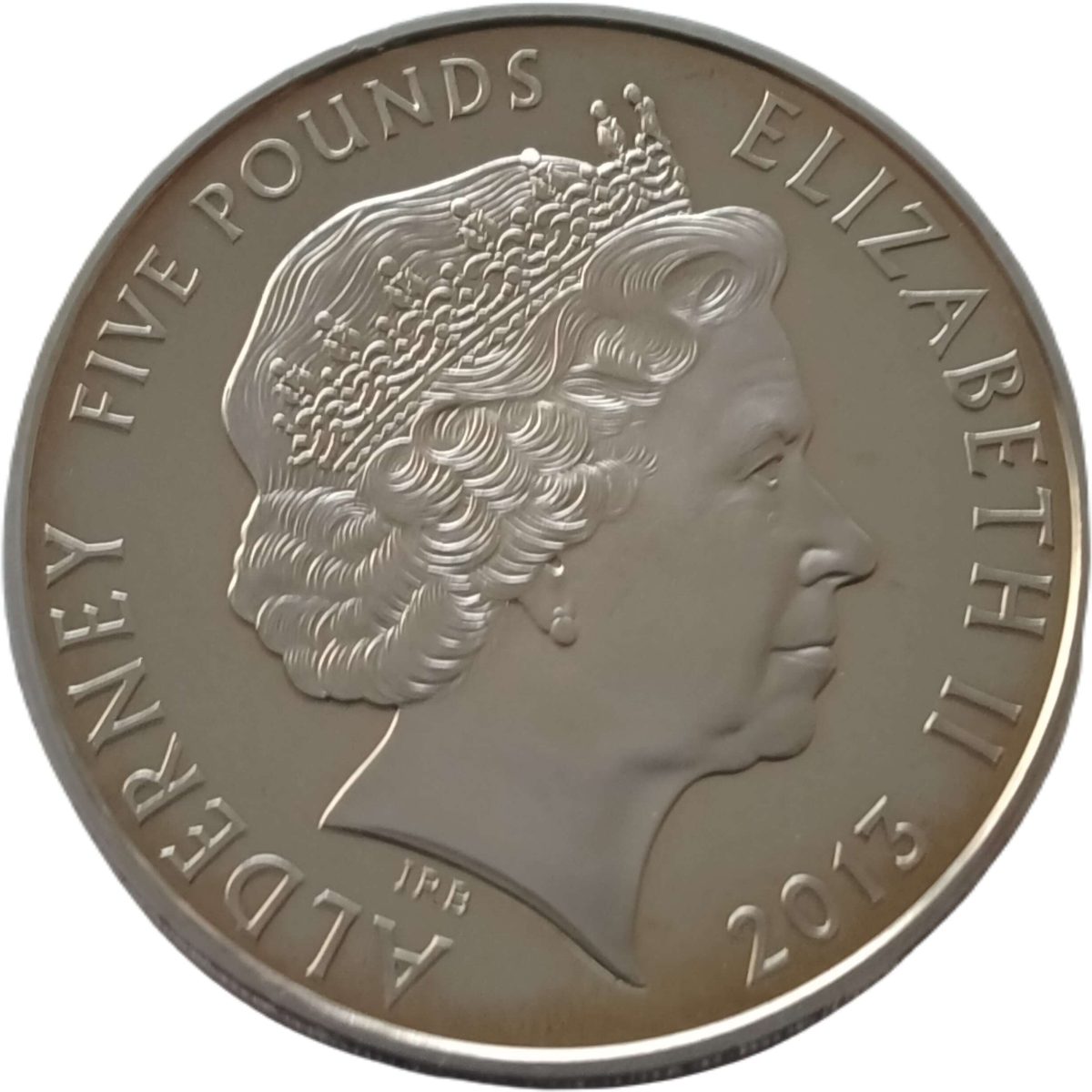 Alderney 5 Pounds - Elizabeth II Metropolitan Line obverse