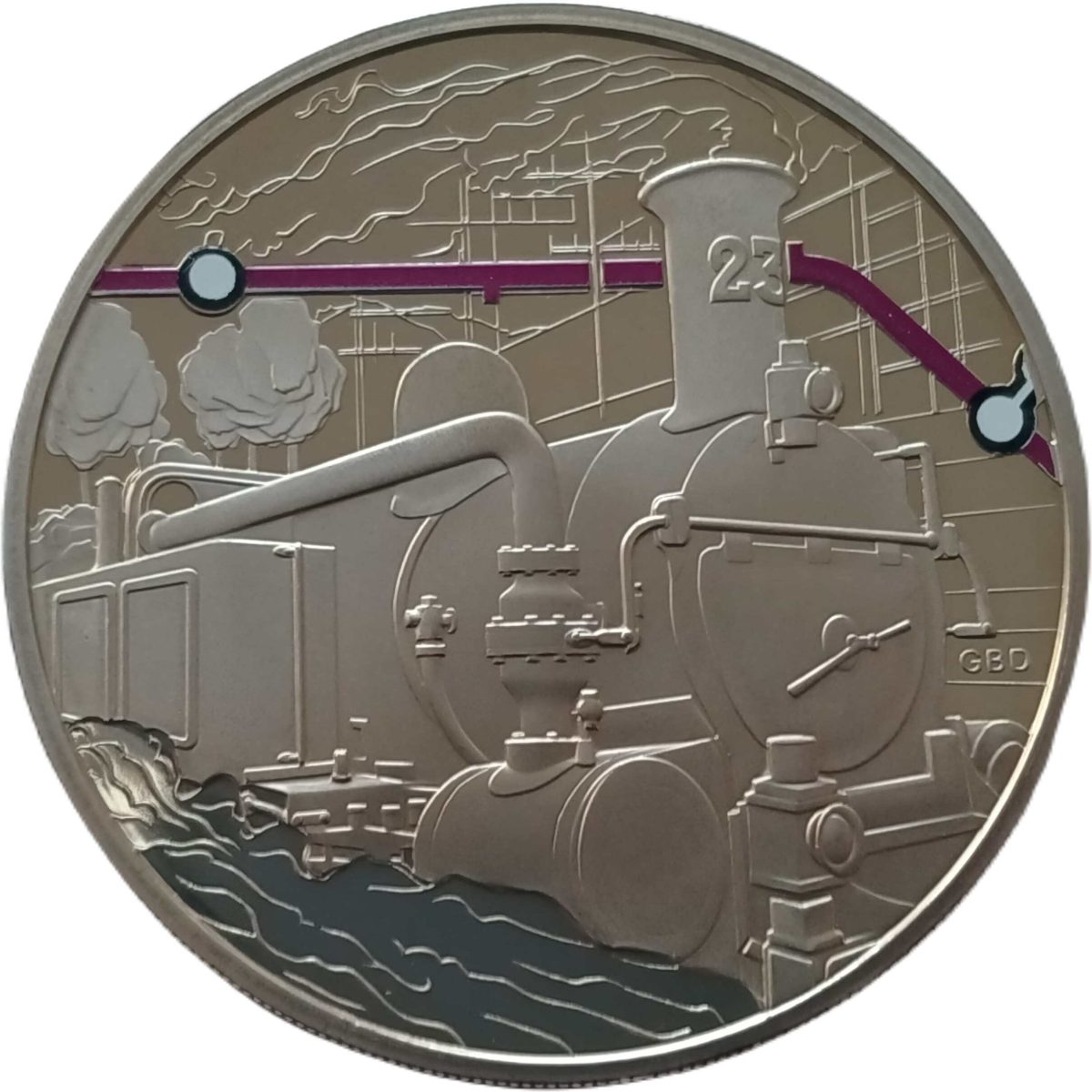Alderney 5 Pounds - Elizabeth II Metropolitan Line