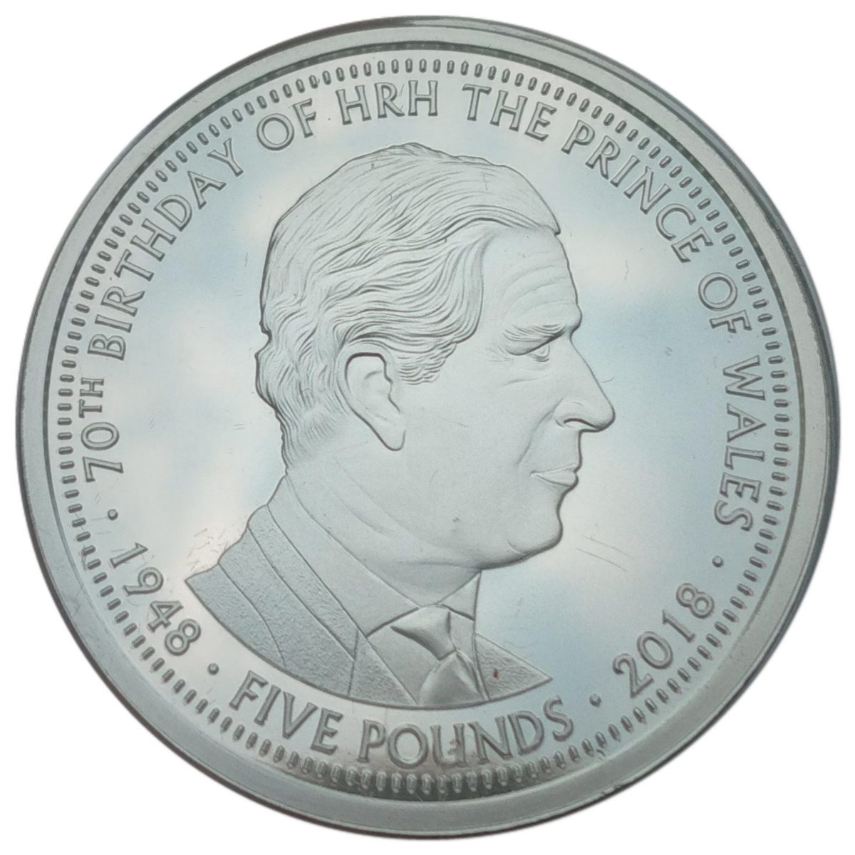 Alderney 5 Pounds - Elizabeth II Prince Charles reverse