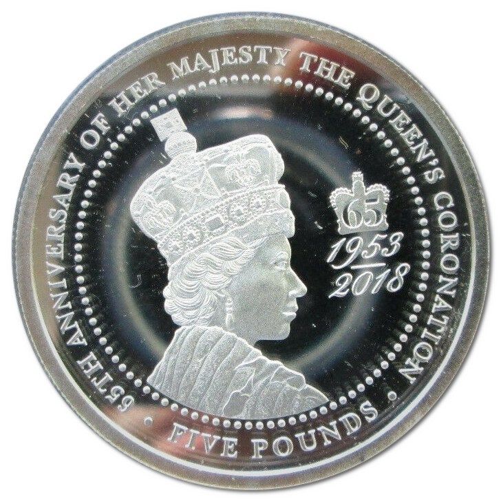 Alderney 5 Pounds - Elizabeth II 65th Ann. Coronation
