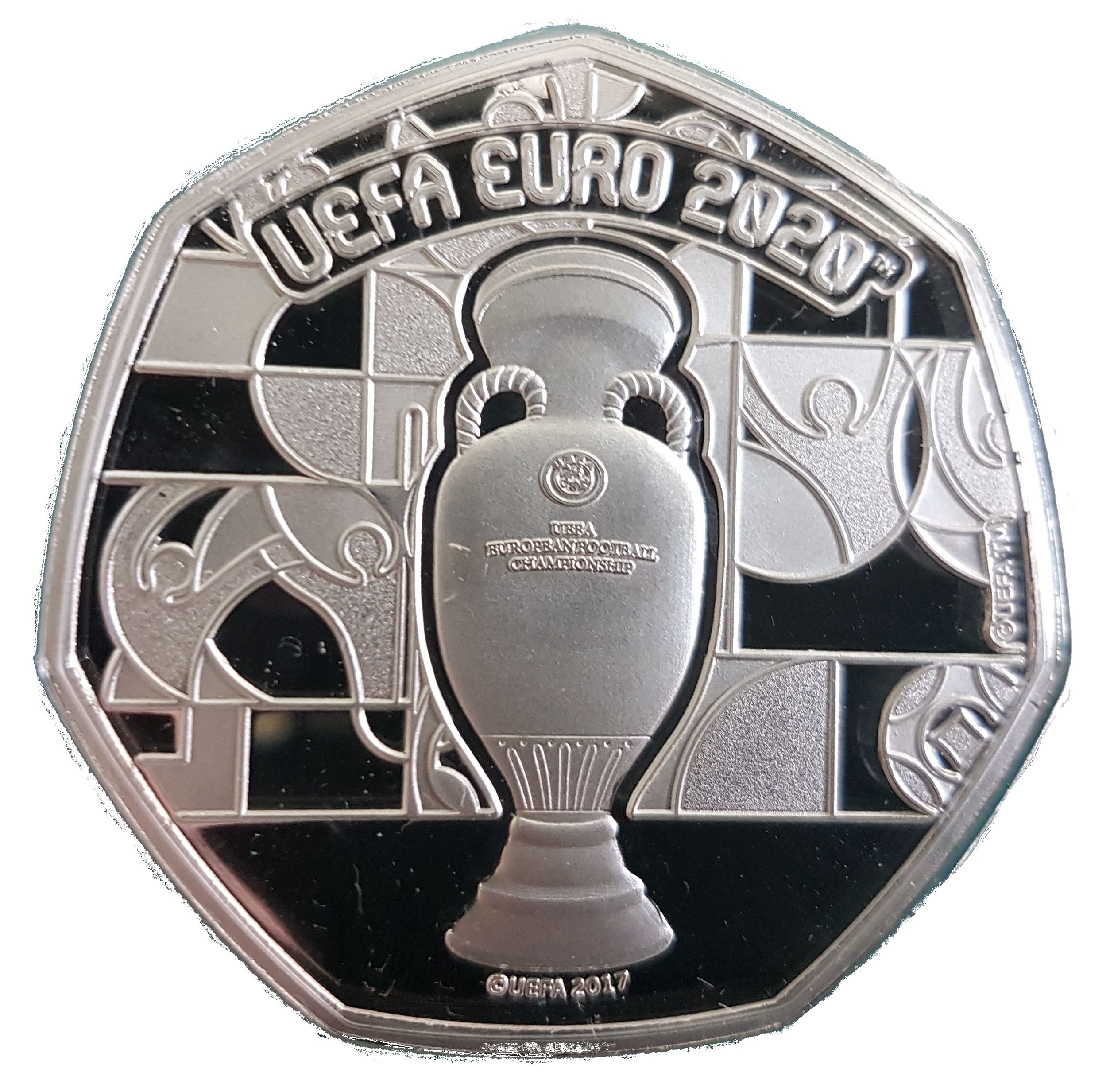 Gibraltar 20 Pence - Elizabeth II UEFA Euro 2020 - Trophy reverse