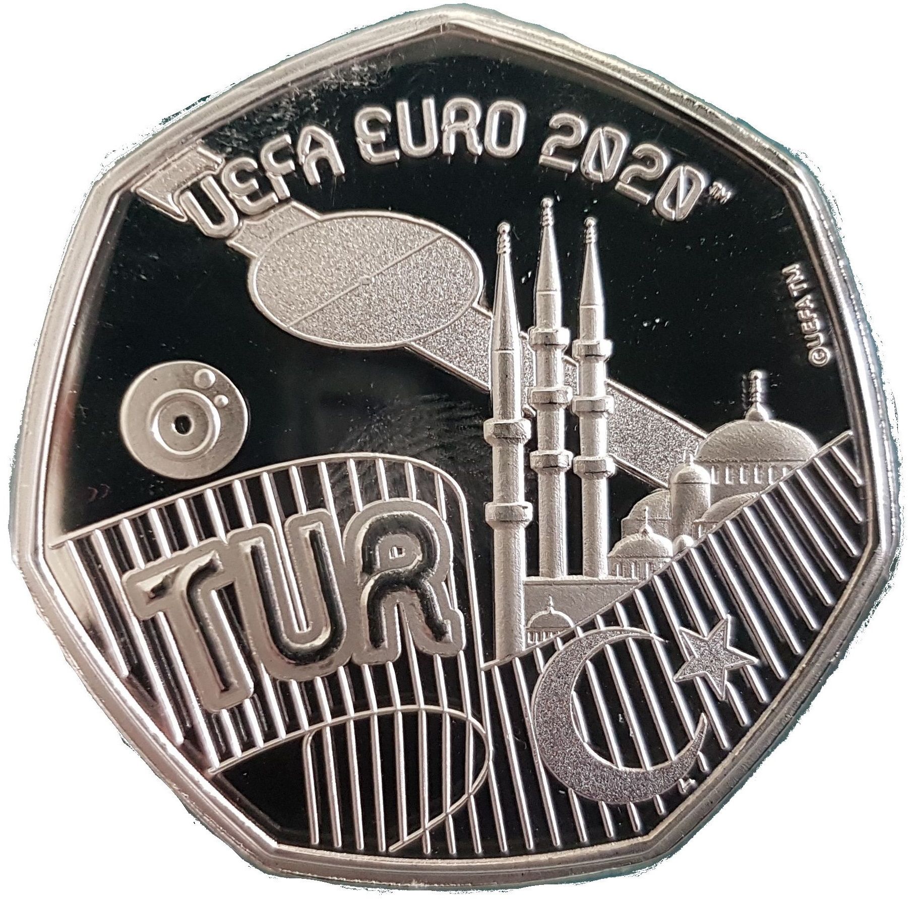 Gibraltar 20 Pence - Elizabeth II UEFA Euro 2020 - Turkey reverse