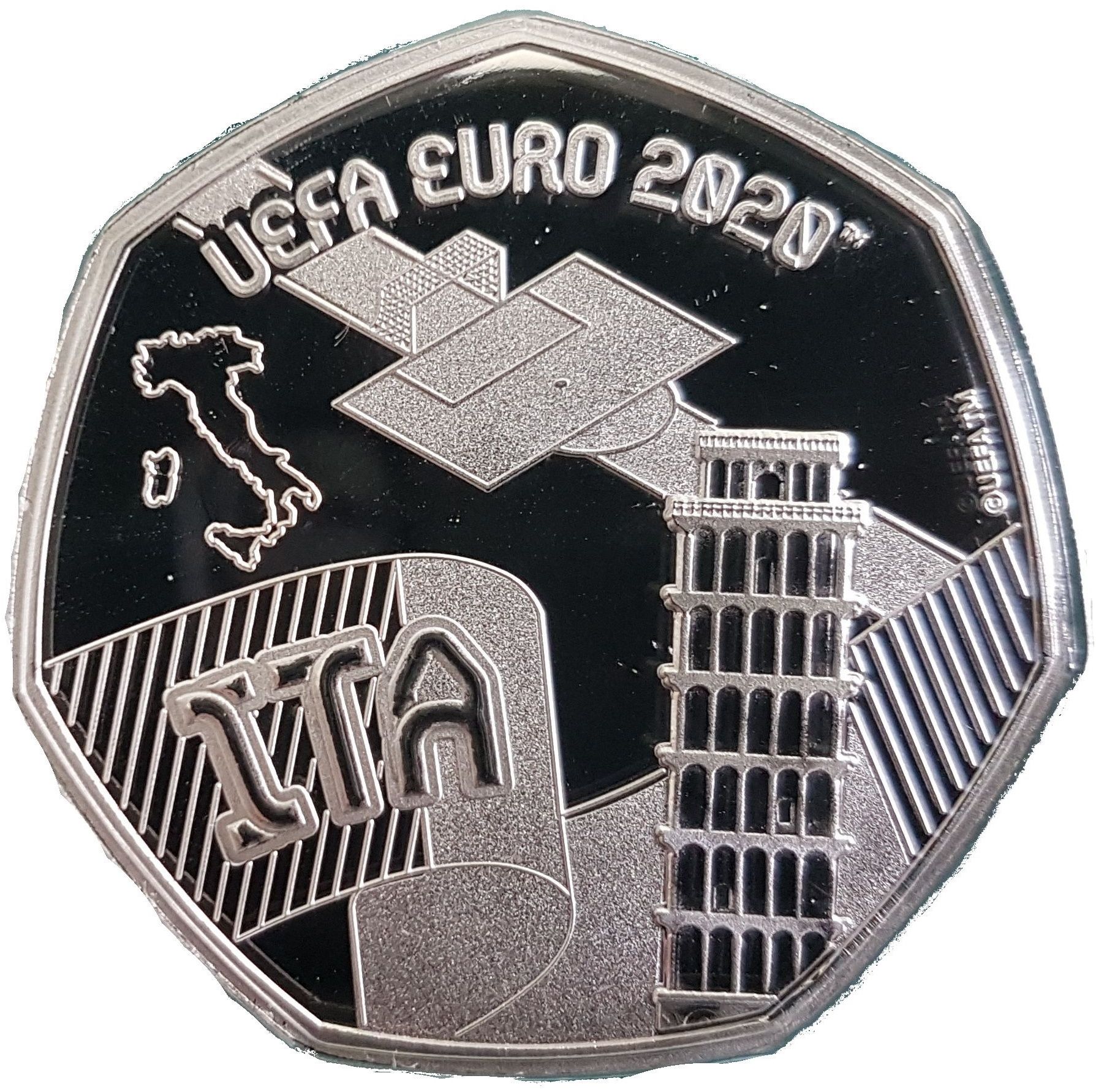 Gibraltar 20 Pence - Elizabeth II UEFA Euro 2020 - Italy reverse