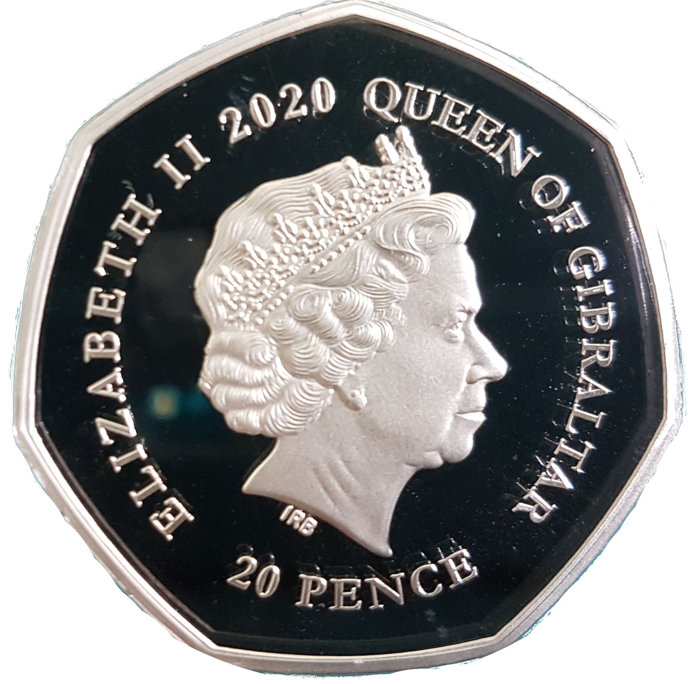 Gibraltar 20 Pence - Elizabeth II UEFA Euro 2020 - Wales obverse