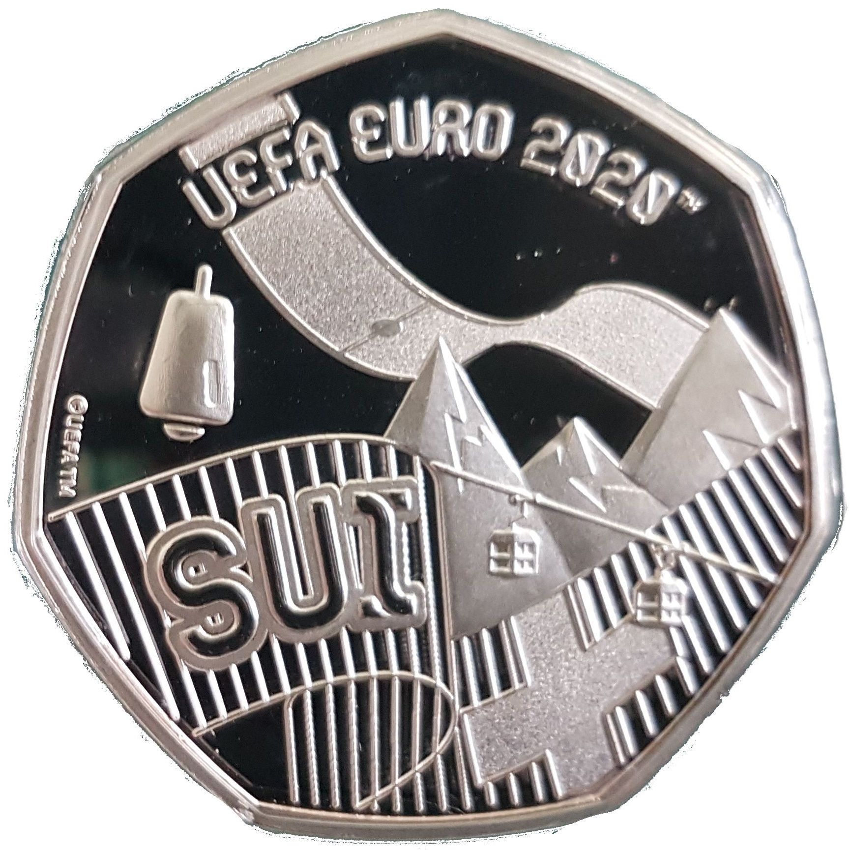 Gibraltar 20 Pence - Elizabeth II UEFA Euro 2020 - Switzerland reverse