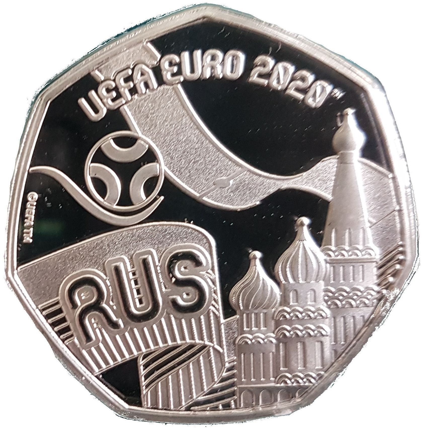 Gibraltar 20 Pence - Elizabeth II UEFA Euro 2020 - Russia reverse