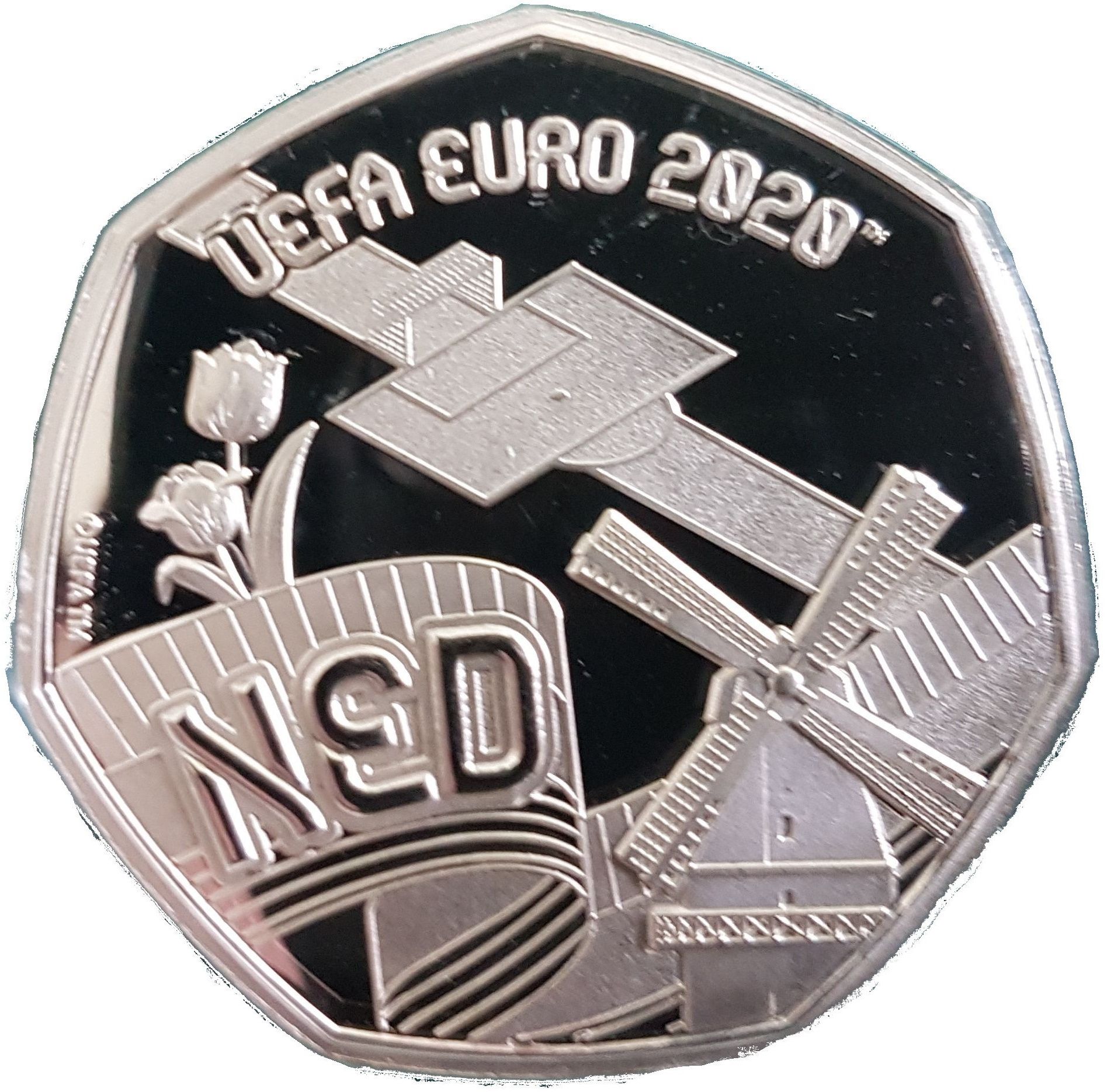 Gibraltar 20 Pence - Elizabeth II UEFA Euro 2020 - Netherlands reverse
