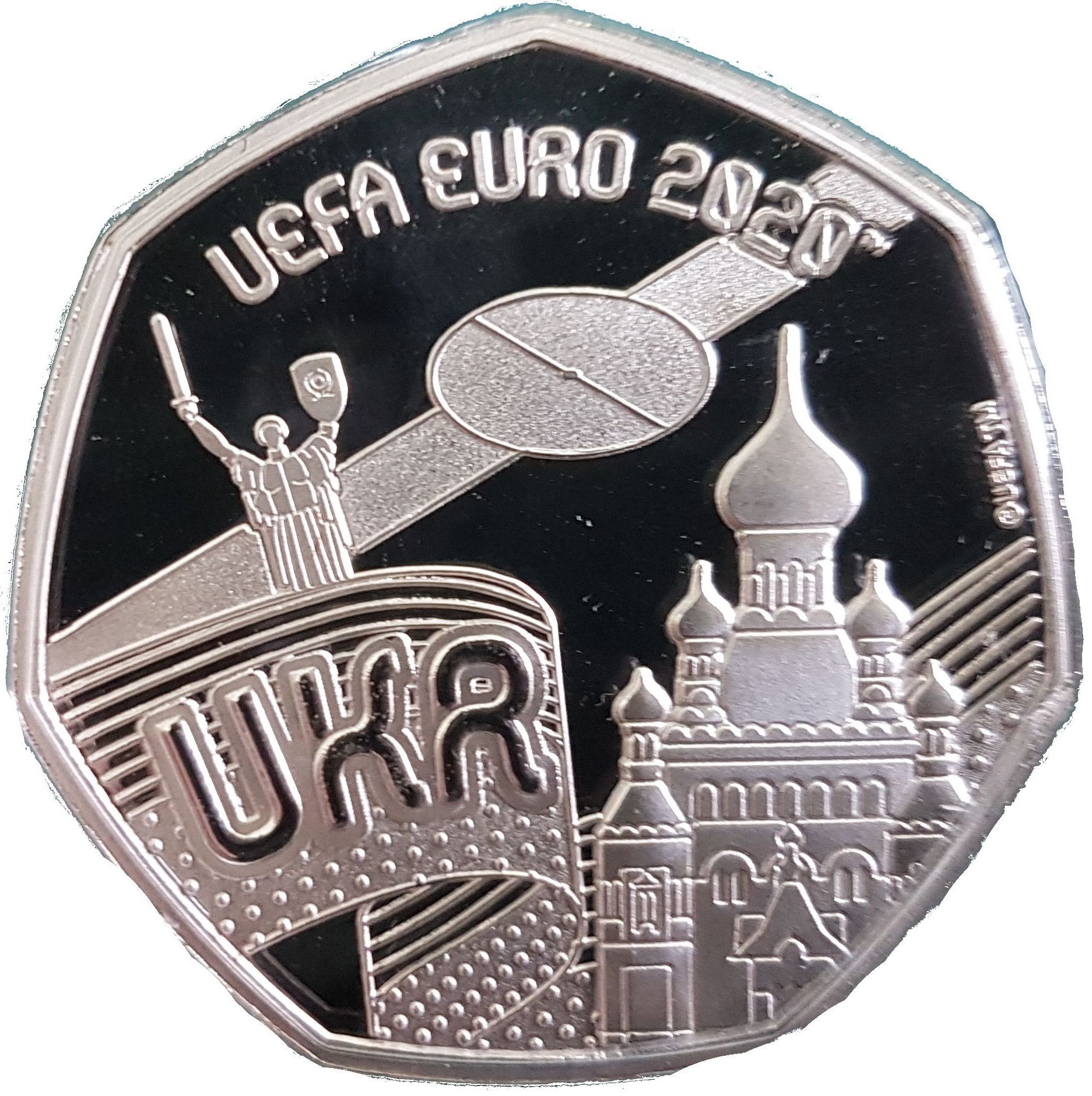 Gibraltar 20 Pence - Elizabeth II UEFA Euro 2020 - Ukraine reverse
