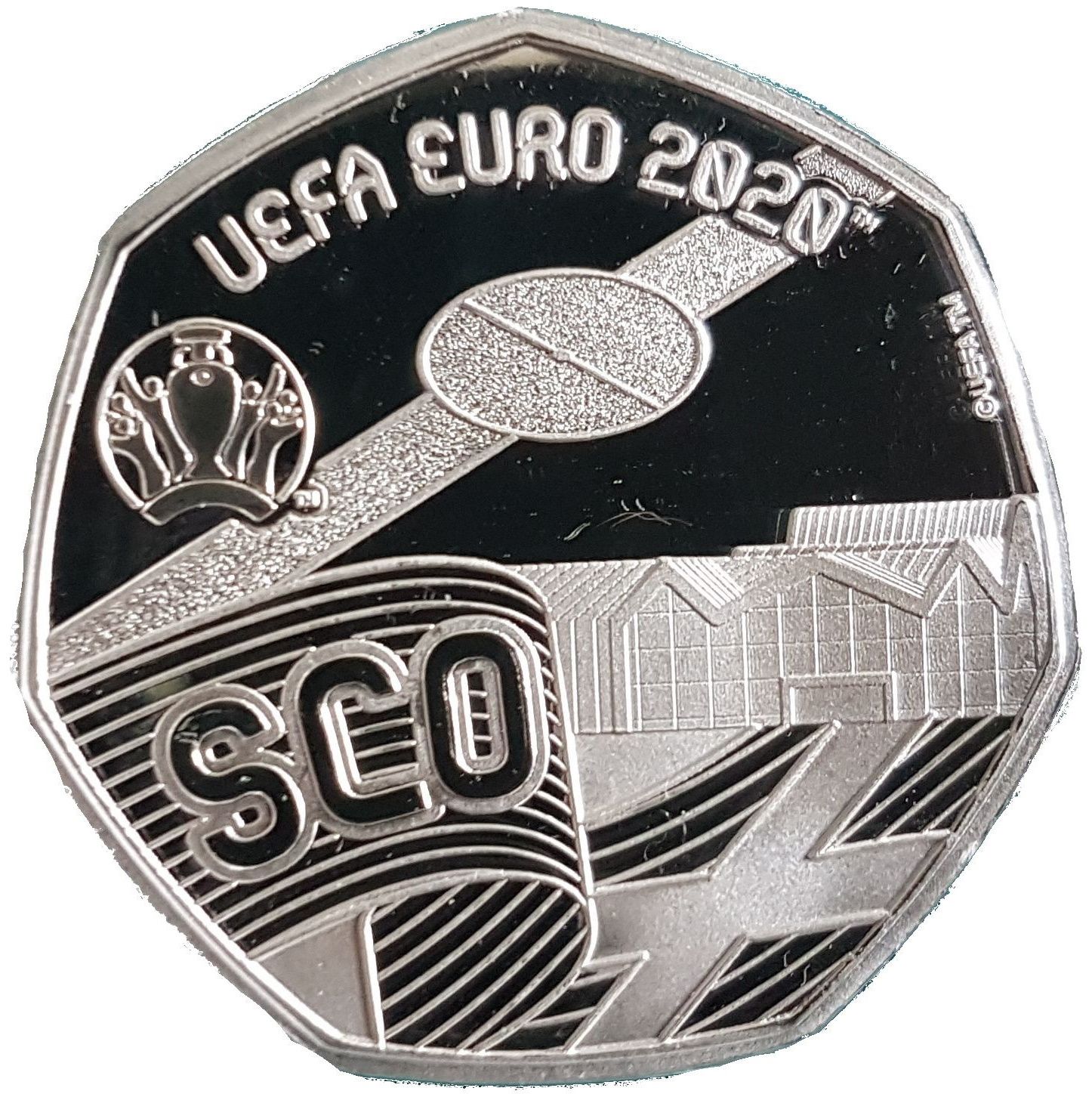 Gibraltar 20 Pence - Elizabeth II UEFA Euro 2020 - Scotland reverse