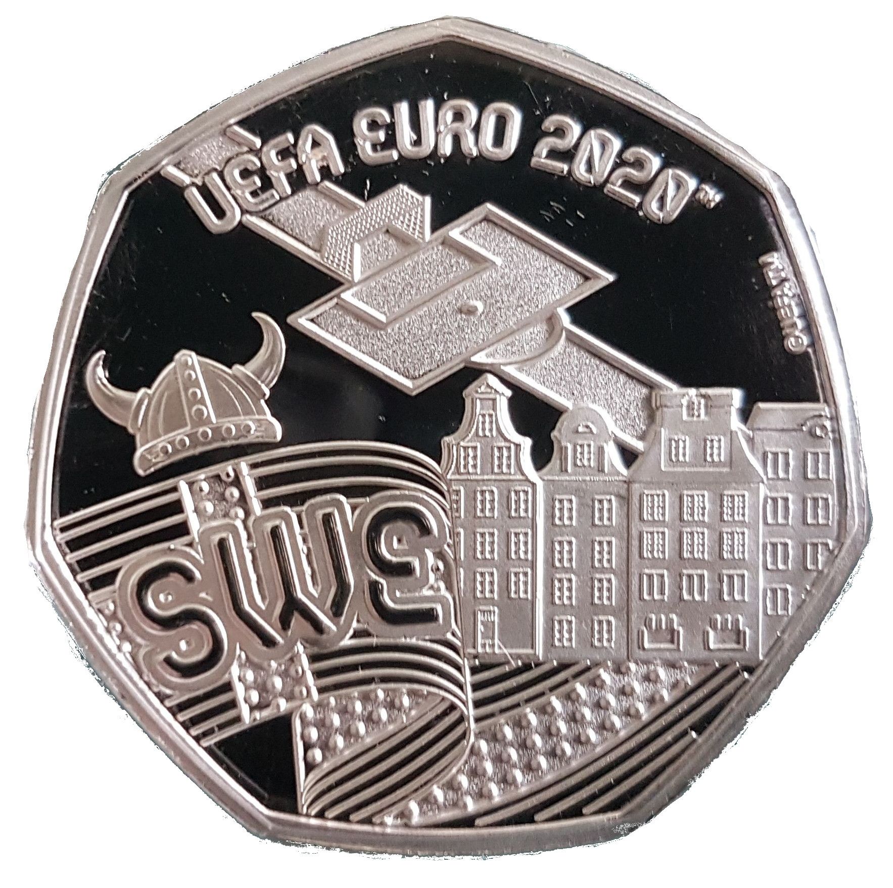 Gibraltar 20 Pence - Elizabeth II UEFA Euro 2020 - Sweden reverse