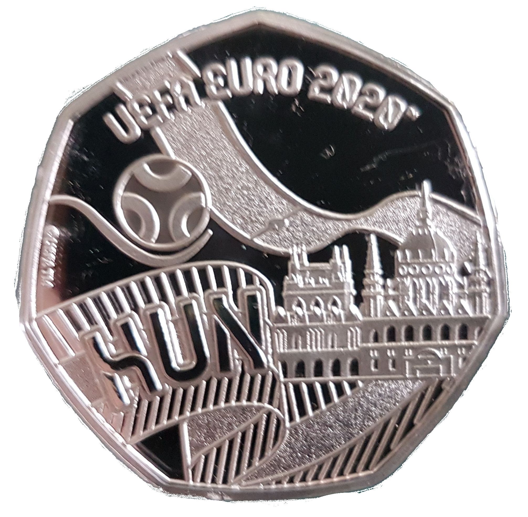 Gibraltar 20 Pence - Elizabeth II UEFA Euro 2020 - Hungary reverse