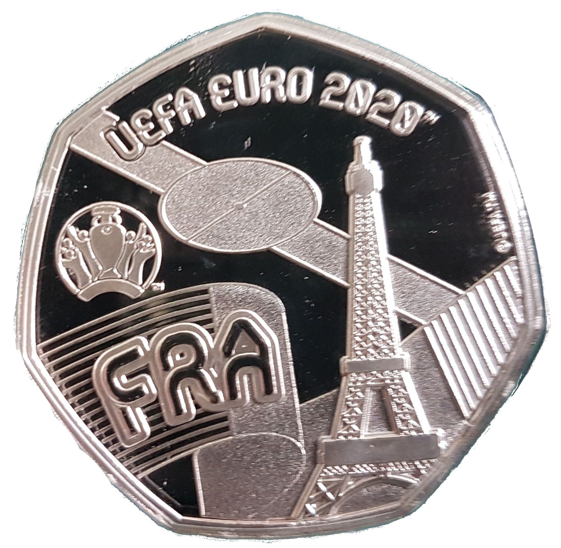 Gibraltar 20 Pence - Elizabeth II UEFA Euro 2020 - France reverse
