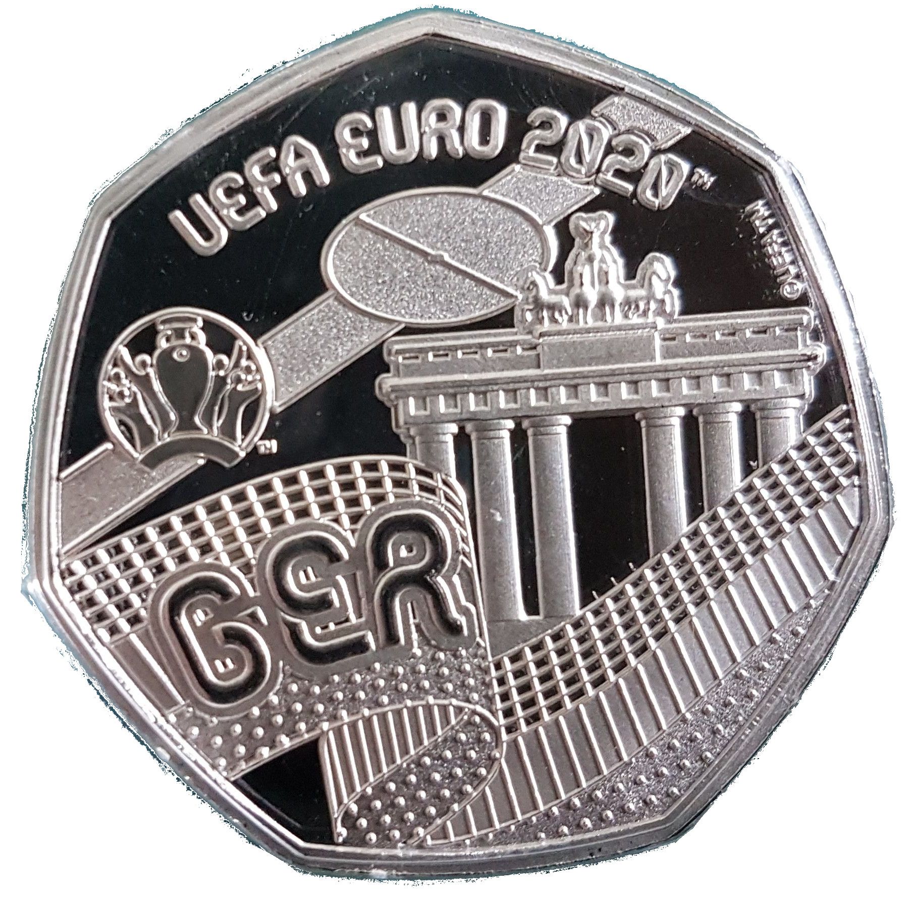 Gibraltar 20 Pence - Elizabeth II UEFA Euro 2020 - Germany reverse