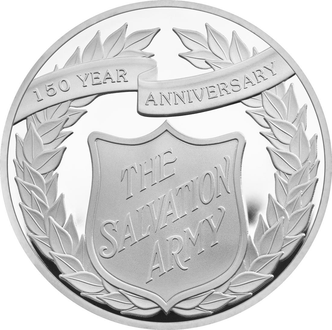 Alderney 5 Pounds - Elizabeth II Salvation Army; Silver Proof reverse