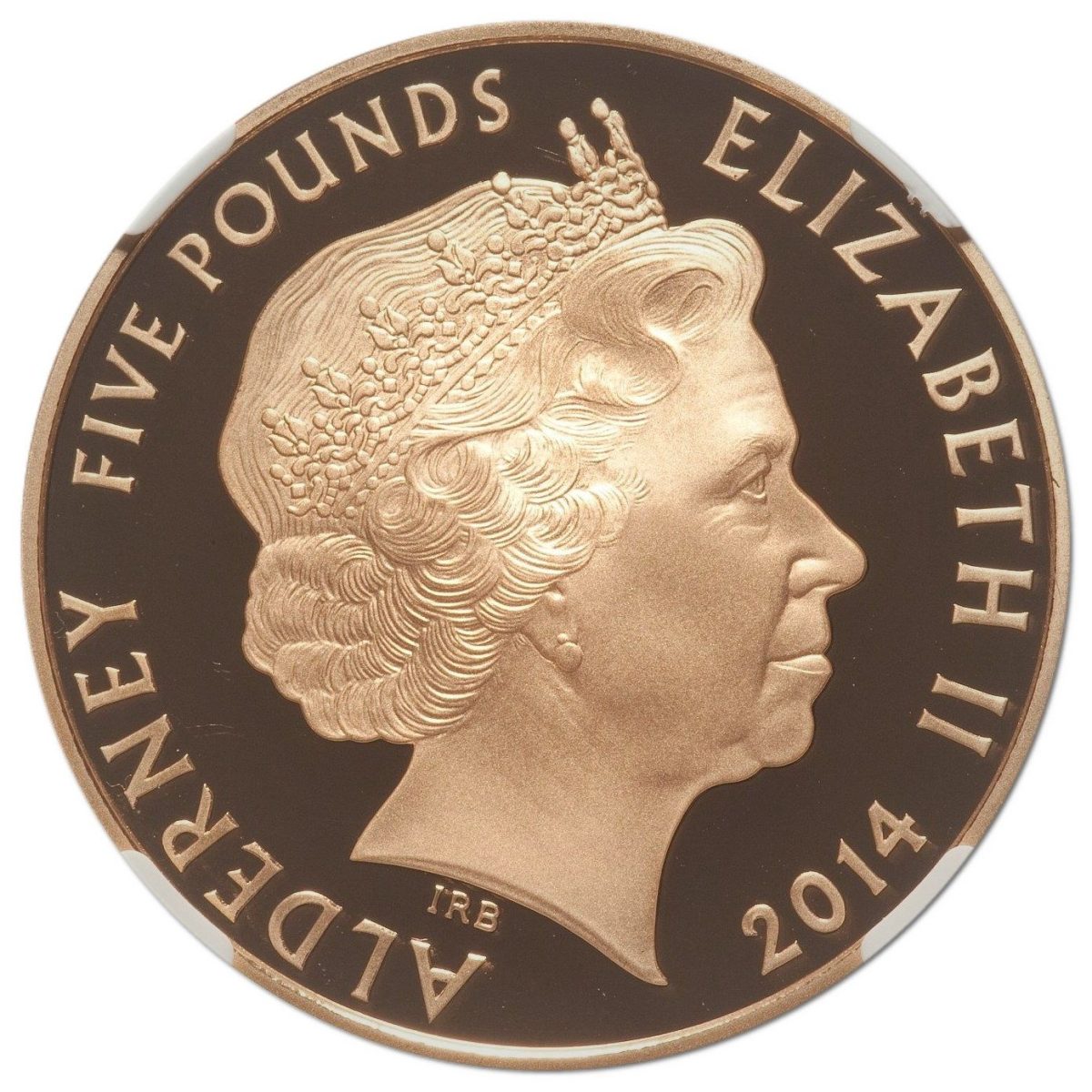 Alderney 5 Pounds - Elizabeth II Destiny to Dynasty; Gold Proof obverse