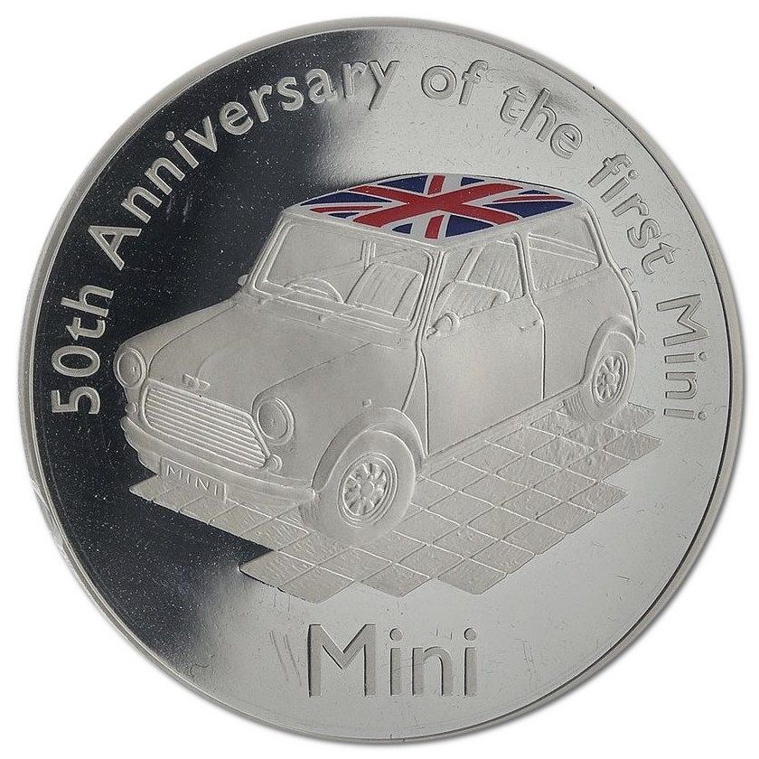 Alderney 10 Pounds - Elizabeth II Mini; Silver Proof reverse