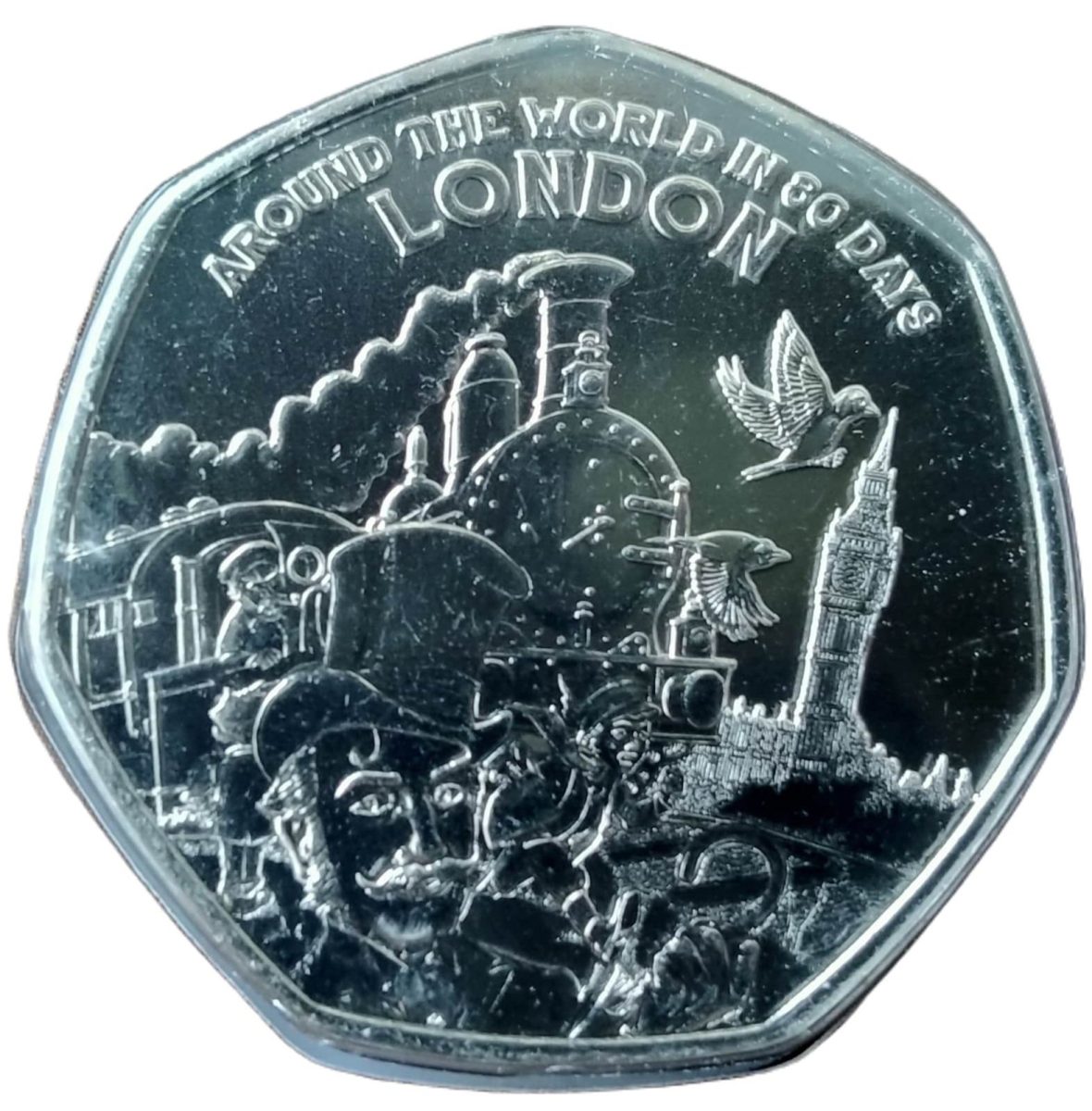 Guernsey 50 Pence - Elizabeth II Around the World in 80 Days - London