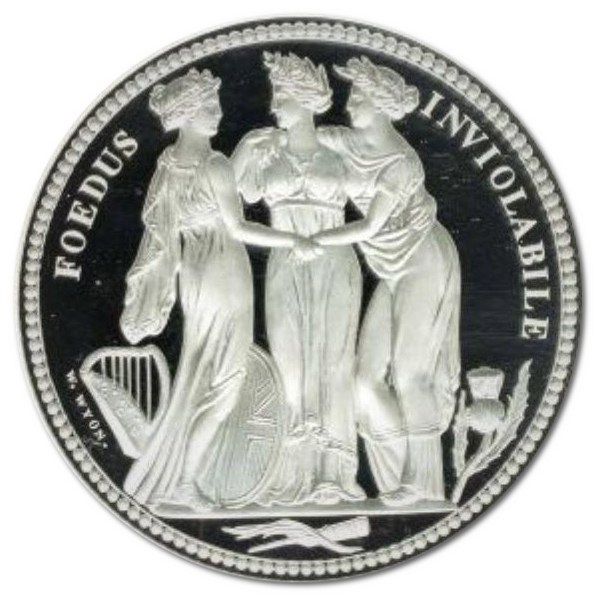 Alderney 5 Pounds - Elizabeth II Three Graces, Silver