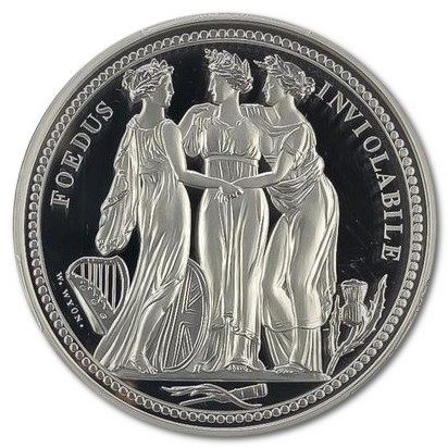 Alderney 25 Pounds - Elizabeth II Three Graces; Silver