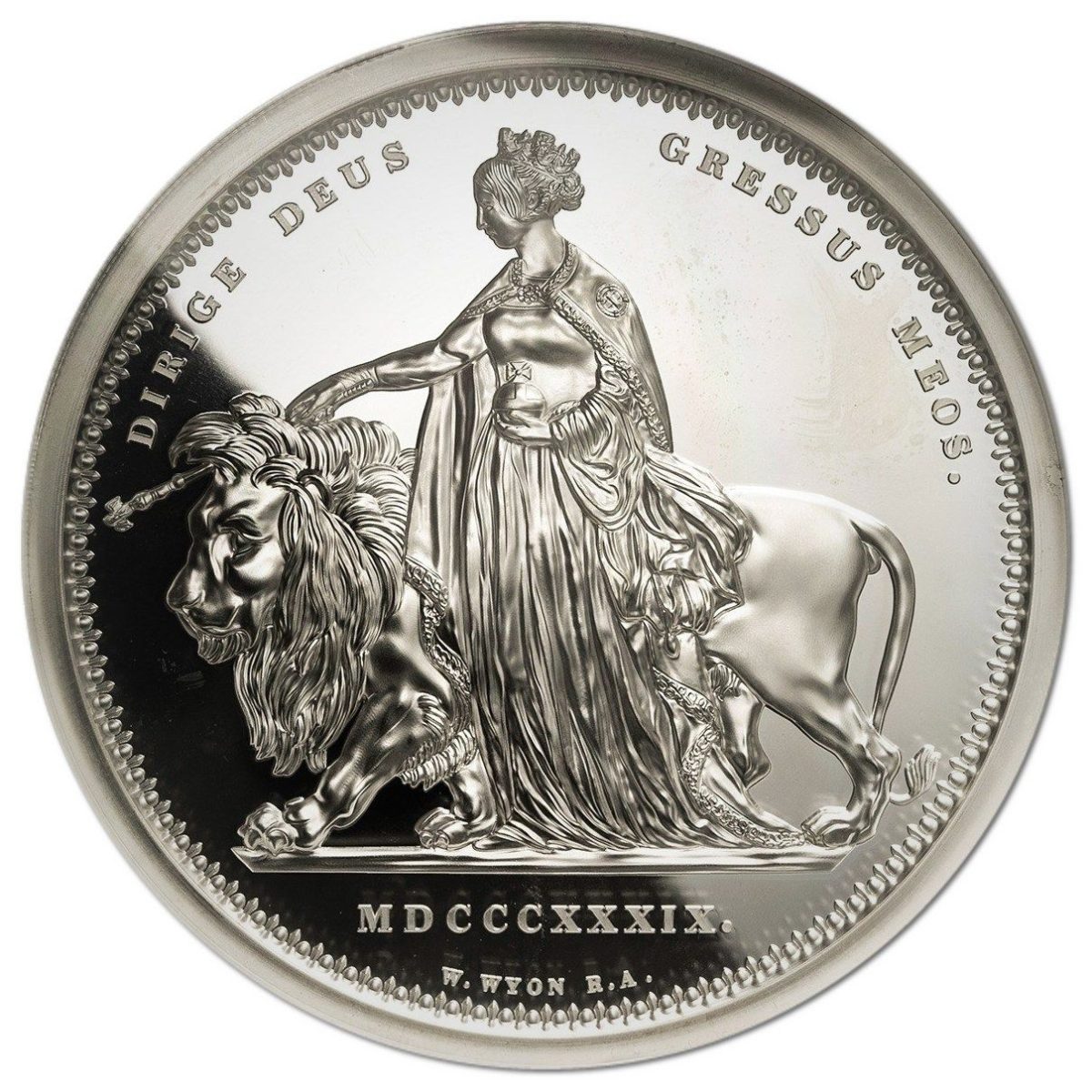 Alderney 100 Pounds - Elizabeth II Una and the Lion; Silver
