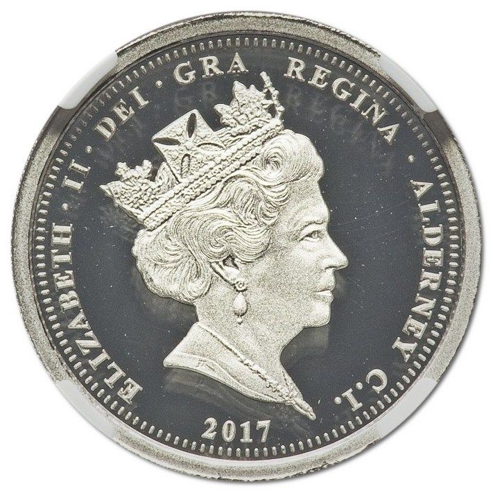 Alderney ¼ Sovereign - Elizabeth II Platinum Wedding obverse