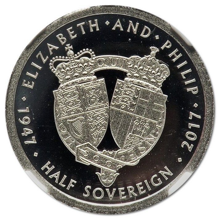Alderney ½ Sovereign - Elizabeth II Platinum Wedding