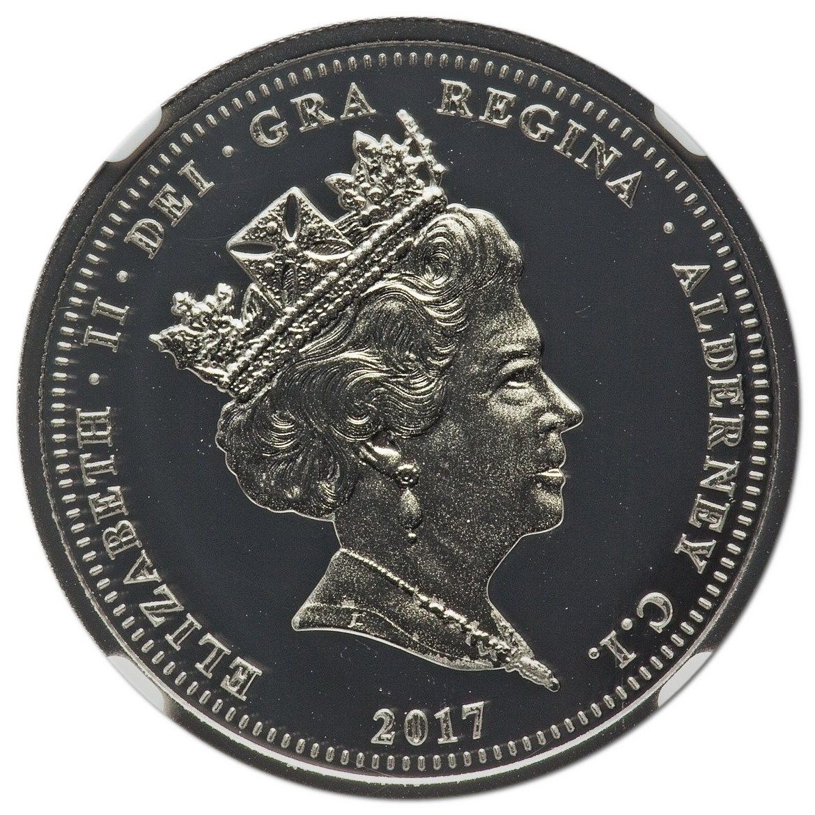 Alderney 2 Sovereigns - Elizabeth II Platinum Wedding obverse