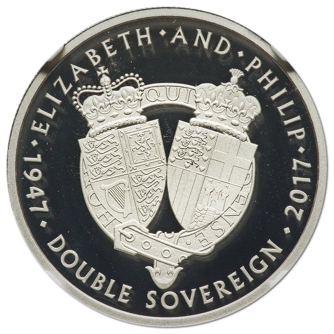 Alderney 2 Sovereigns - Elizabeth II Platinum Wedding