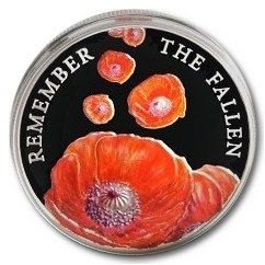 Alderney 5 Pounds - Elizabeth II Remembrance Day; Silver Proof reverse