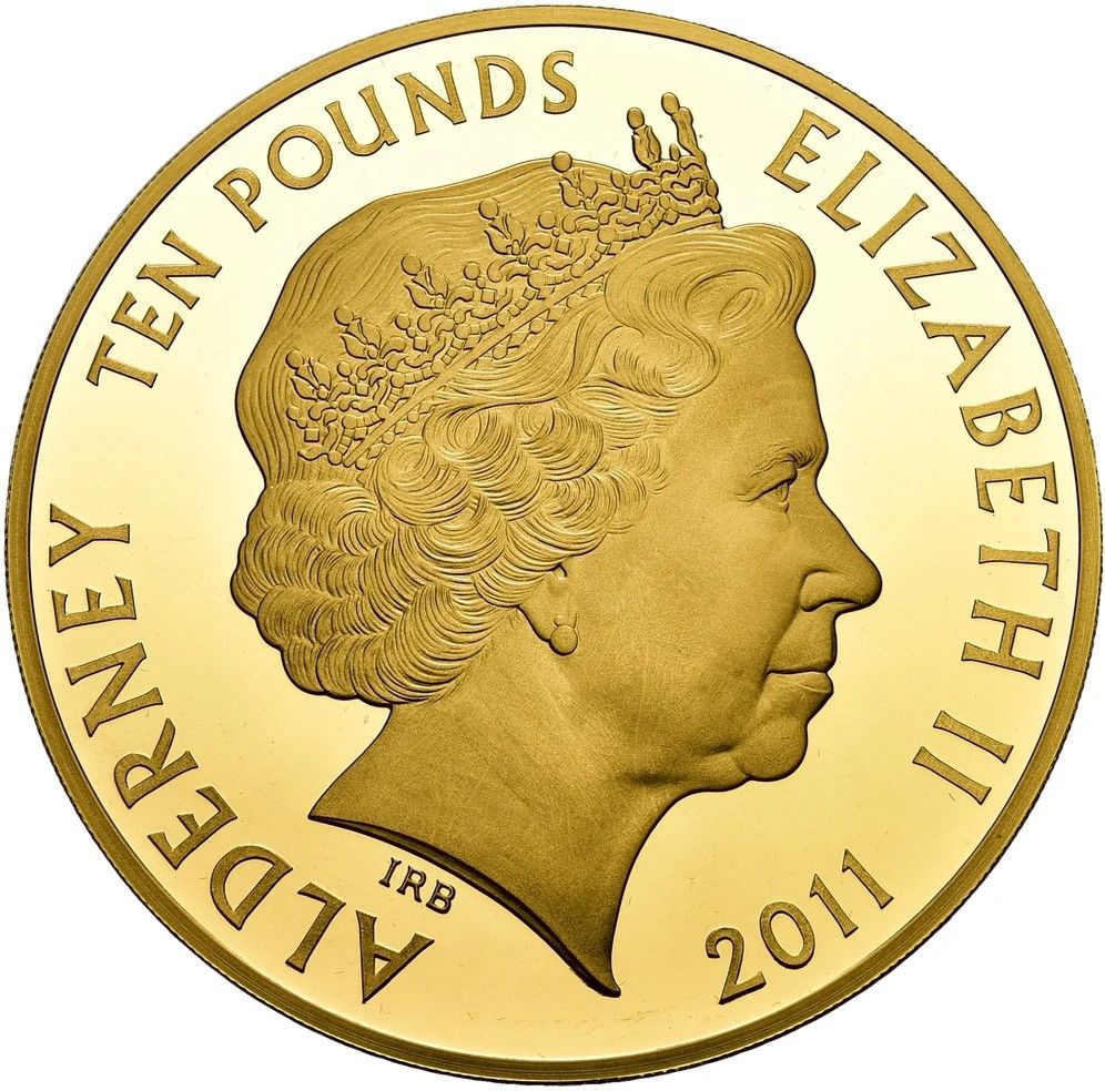 Alderney 10 Pounds - Elizabeth II Royal Wedding; Gold Proof obverse
