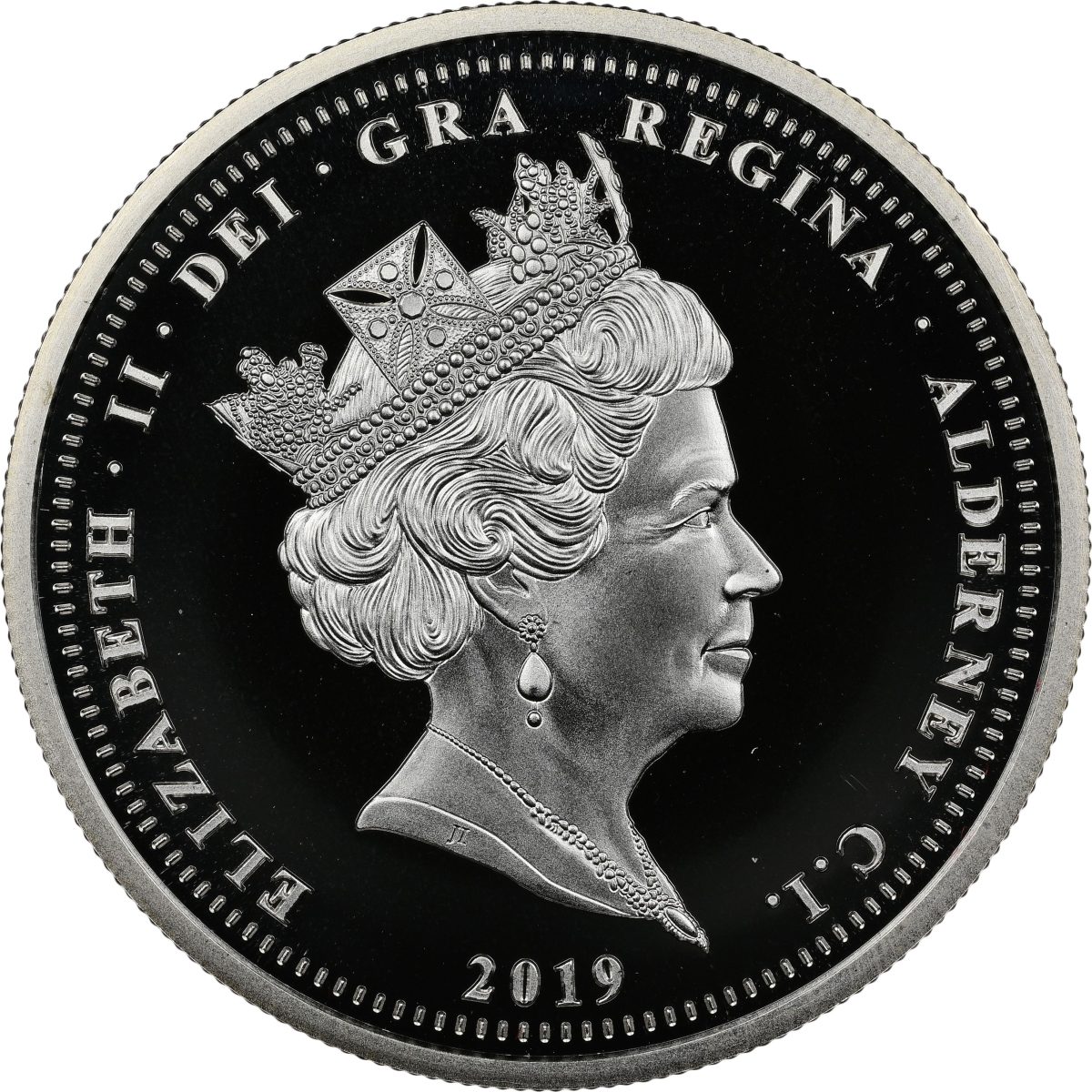 Alderney 5 Pounds - Elizabeth II 2019 Remembrance Day; Silver obverse