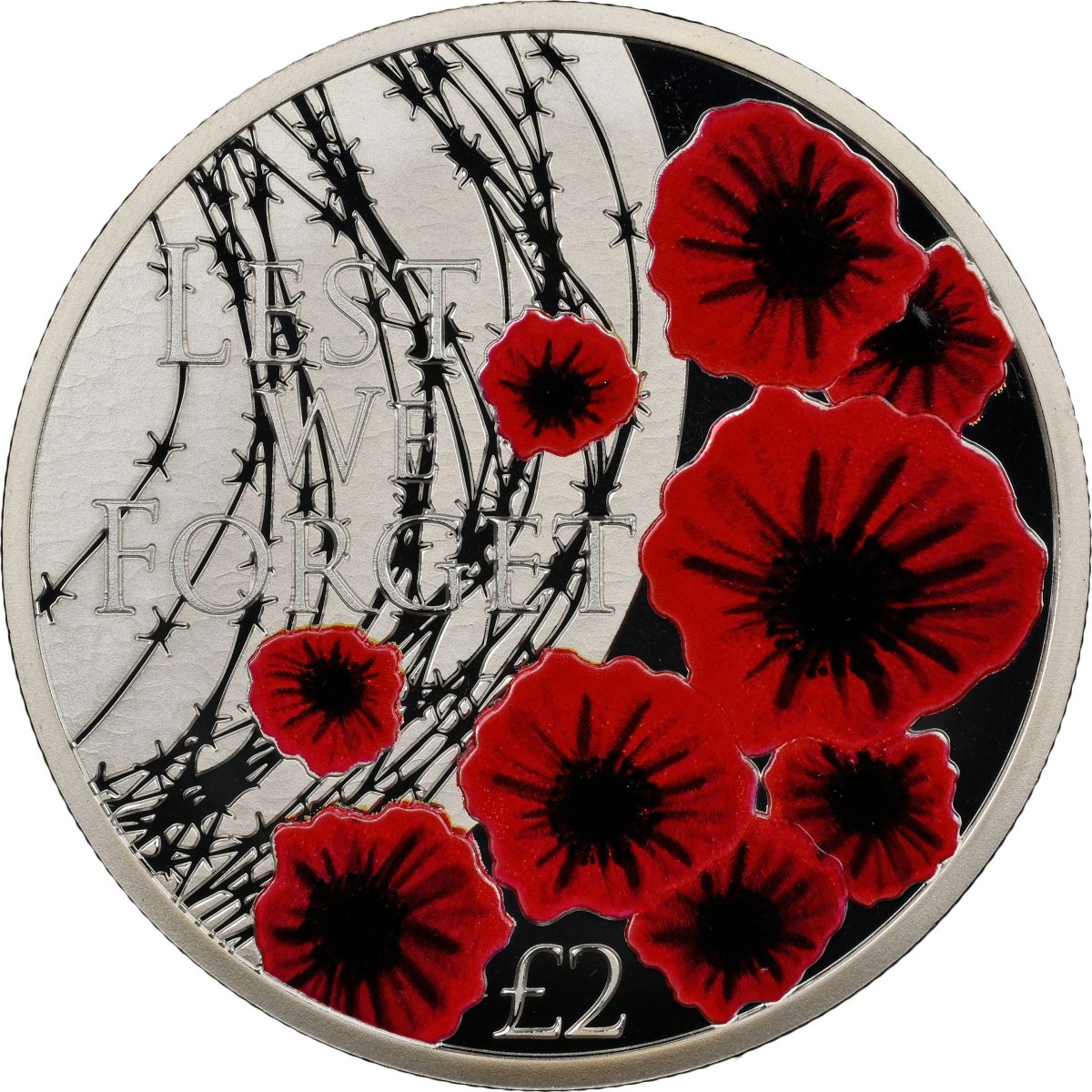 Alderney 2 Pounds - Elizabeth II 2019 Remembrance Day; Silver
