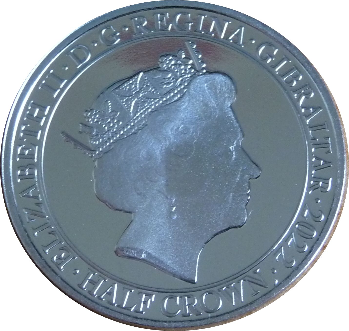 Gibraltar ½ Crown - Elizabeth II The Right to Live in Peace obverse