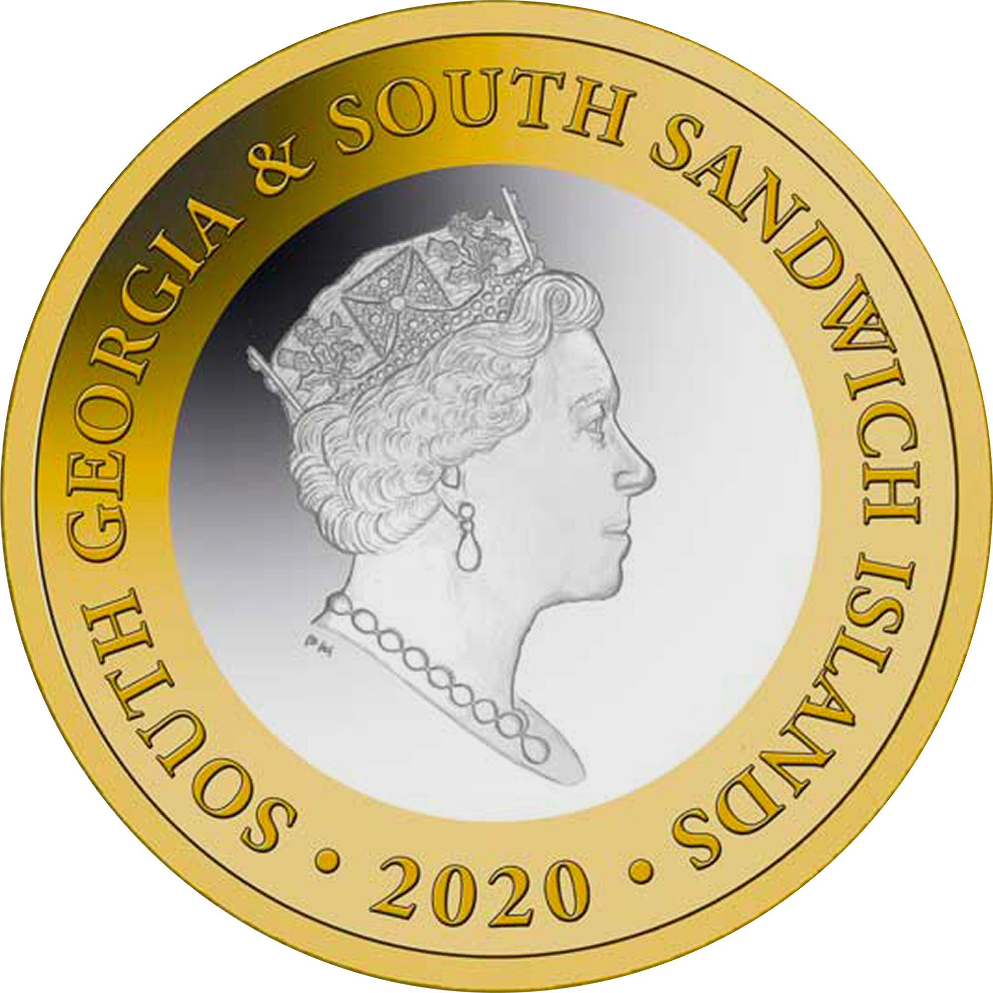 South Georgia and the South Sandwich Islands 2 Pounds - Elizabeth II Florence Nightingale; Silver obverse