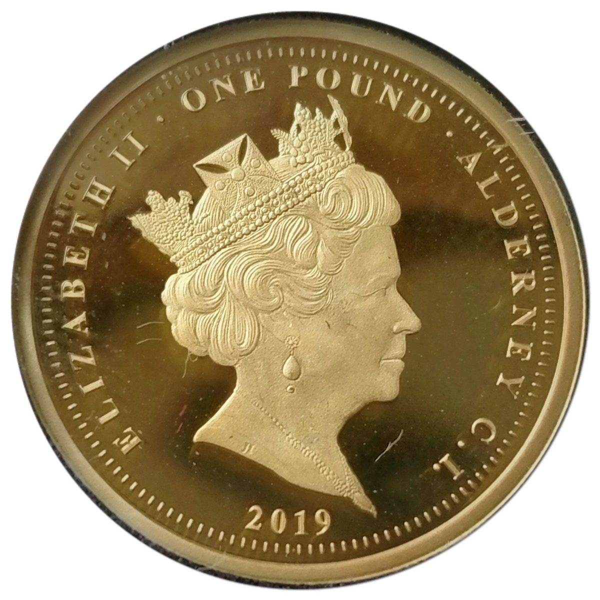 Alderney 1 Pound - Elizabeth II 75th Anniversary D-Day obverse