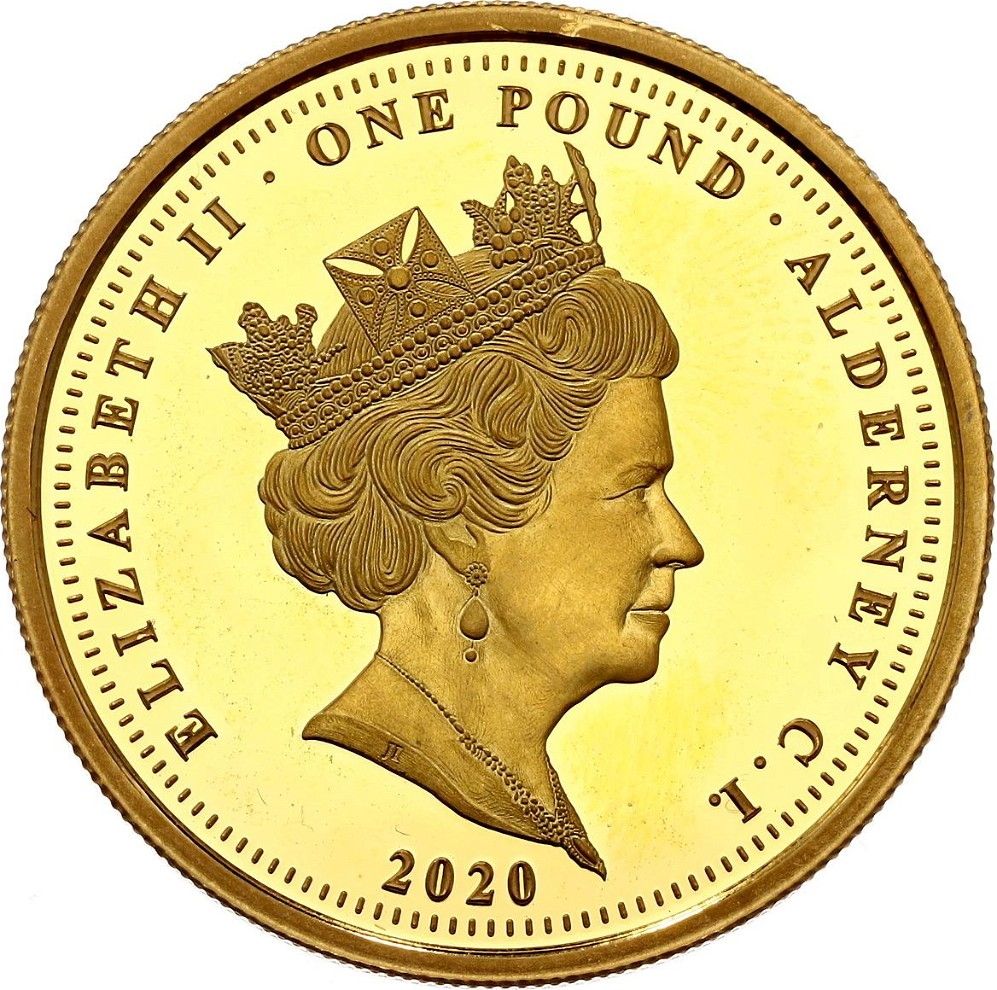 Alderney 1 Pound - Elizabeth II 75th Anniversary VE-Day obverse