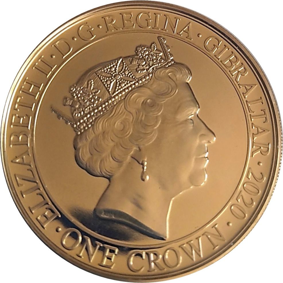 Gibraltar 1 Crown - Elizabeth II We Shall Fight Them on the Beaches obverse