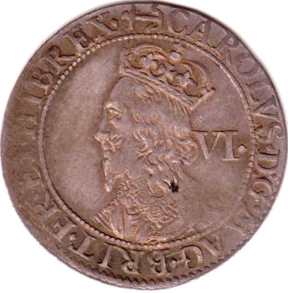 6 Pence - Charles I 2nd milled Briot's issue obverse