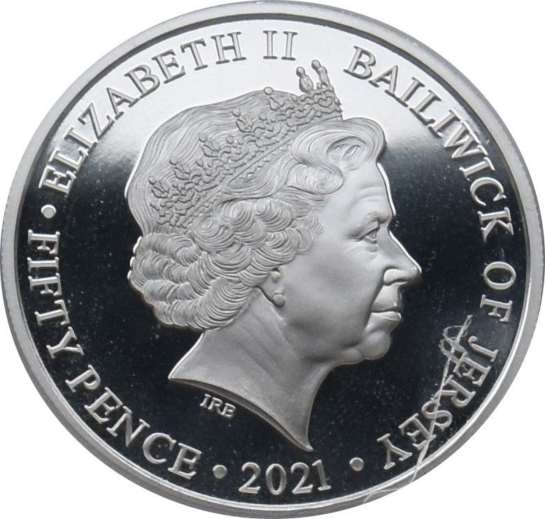 Jersey 50 Pence - Elizabeth II Her Majesty Queen Elizabeth II 95th birthday photographic collection obverse