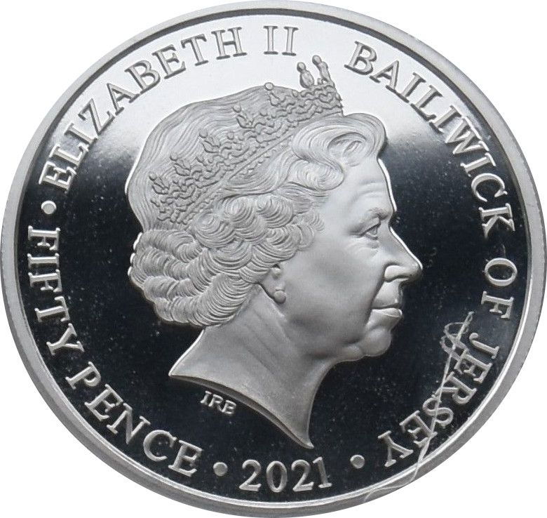 Jersey 50 Pence - Elizabeth II Her Majesty Queen Elizabeth II 95th birthday photographic collection obverse