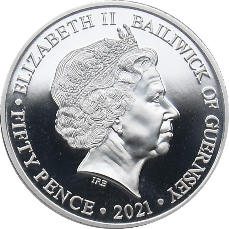 Guernsey 50 Pence Elizabeth II "Her Majesty Queen Elizabeth II 95th birthday photographic collection" obverse