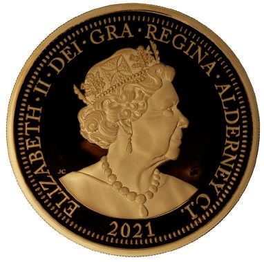 Alderney 50 Pounds - Elizabeth II 200th Anniversary George and the dragon obverse