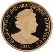 Alderney 5 Pounds - Elizabeth II 200th Anniversary George and the dragon obverse