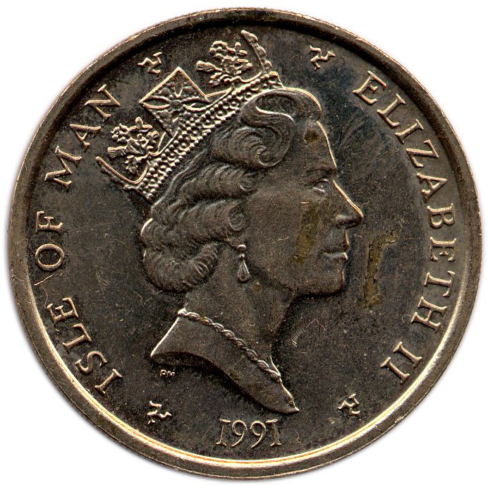 Isle of Man 2 Pounds - Elizabeth II Manx Airline Jet Plane obverse