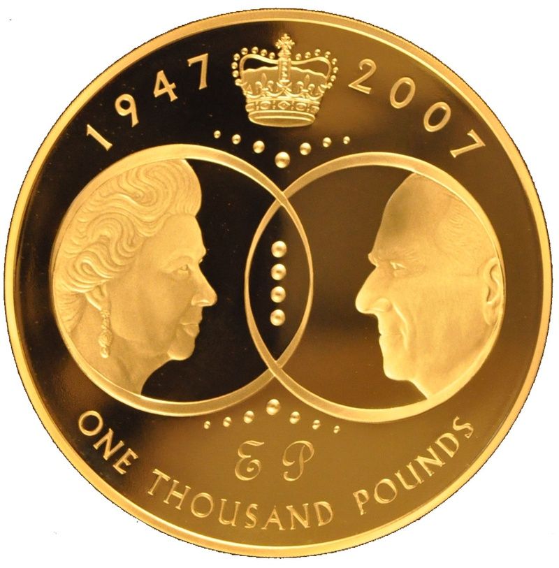 Alderney 1000 Pounds - Elizabeth II Diamond Wedding