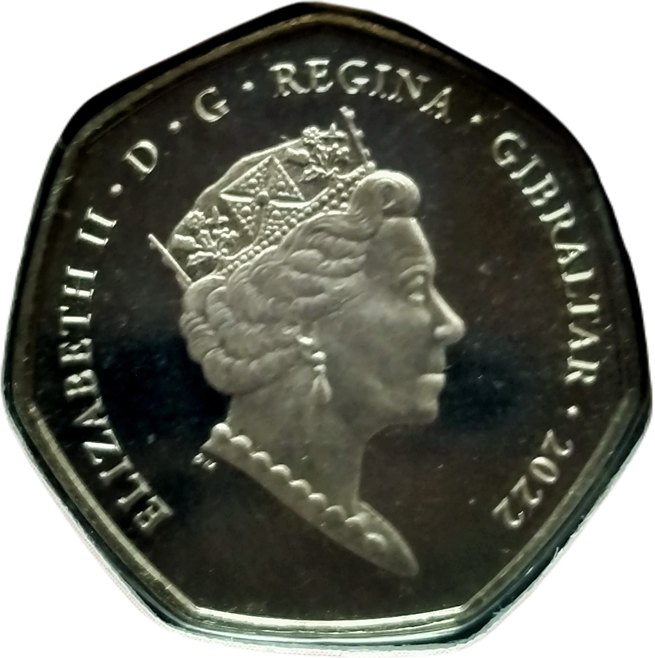 Gibraltar 50 Pence - Elizabeth II Ratburger obverse